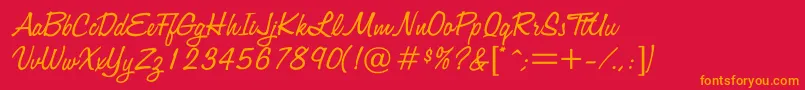 Jacquard Font – Orange Fonts on Red Background