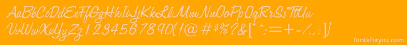 Jacquard Font – Pink Fonts on Orange Background
