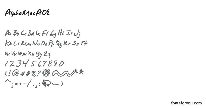 Schriftart AlphaMacAOE (119270) – Alphabet, Zahlen, spezielle Symbole
