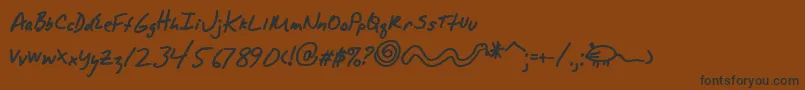 AlphaMacAOE-Schriftart – Schwarze Schriften auf braunem Hintergrund