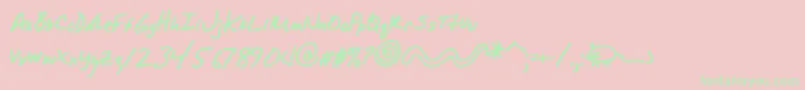AlphaMacAOE Font – Green Fonts on Pink Background