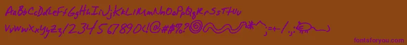 AlphaMacAOE Font – Purple Fonts on Brown Background