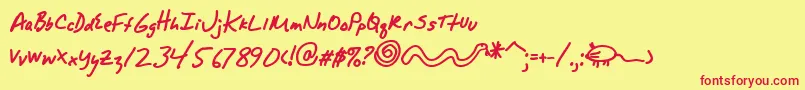 AlphaMacAOE Font – Red Fonts on Yellow Background