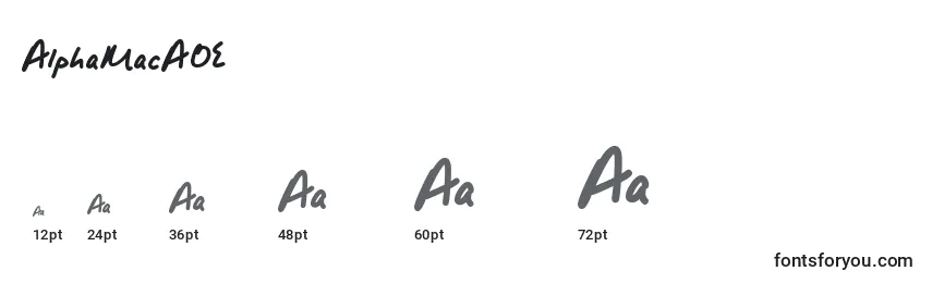 Размеры шрифта AlphaMacAOE (119270)