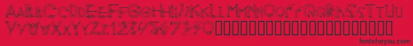 AlphaMusicMan Font – Black Fonts on Red Background