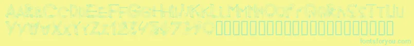 Czcionka AlphaMusicMan – zielone czcionki na żółtym tle