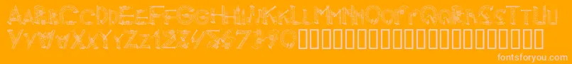 Czcionka AlphaMusicMan – różowe czcionki na pomarańczowym tle