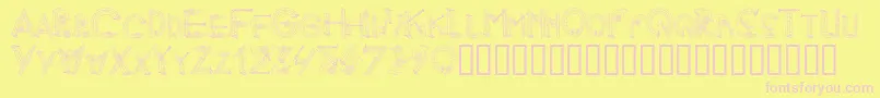 AlphaMusicMan Font – Pink Fonts on Yellow Background