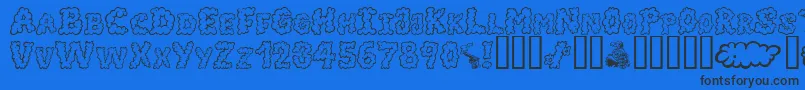AlphaSmoke Font – Black Fonts on Blue Background