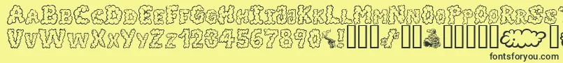 AlphaSmoke Font – Black Fonts on Yellow Background