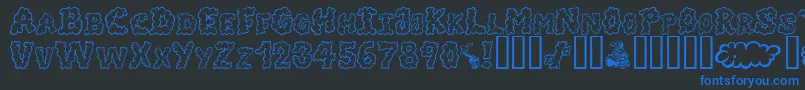 AlphaSmoke Font – Blue Fonts on Black Background