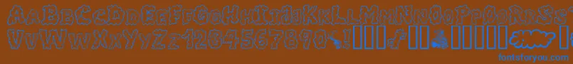 AlphaSmoke Font – Blue Fonts on Brown Background