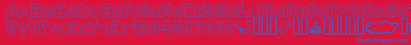 AlphaSmoke Font – Blue Fonts on Red Background