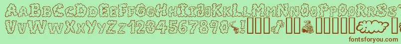 AlphaSmoke Font – Brown Fonts on Green Background