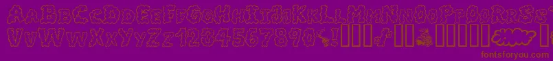 AlphaSmoke-fontti – ruskeat fontit violetilla taustalla