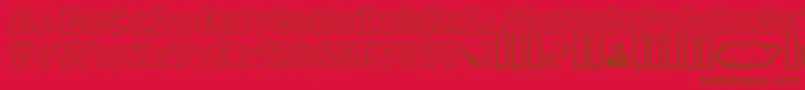 AlphaSmoke Font – Brown Fonts on Red Background