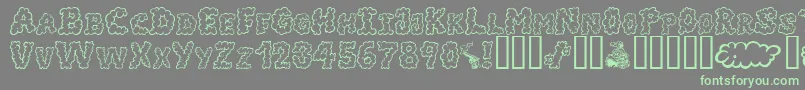 Czcionka AlphaSmoke – zielone czcionki na szarym tle