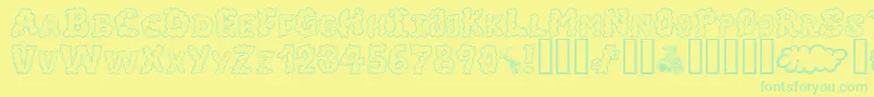AlphaSmoke Font – Green Fonts on Yellow Background