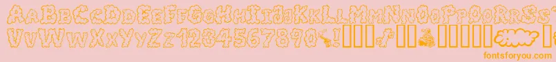 AlphaSmoke Font – Orange Fonts on Pink Background
