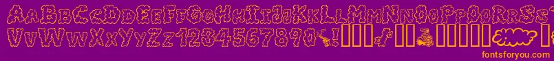 AlphaSmoke Font – Orange Fonts on Purple Background