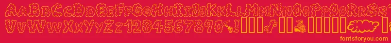 AlphaSmoke Font – Orange Fonts on Red Background