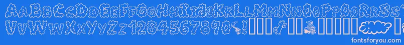 AlphaSmoke Font – Pink Fonts on Blue Background
