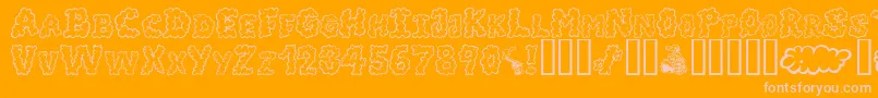 AlphaSmoke Font – Pink Fonts on Orange Background