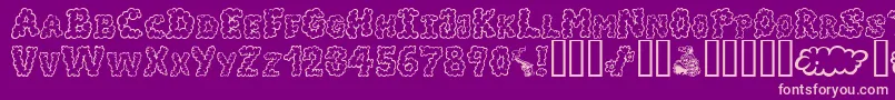 AlphaSmoke Font – Pink Fonts on Purple Background