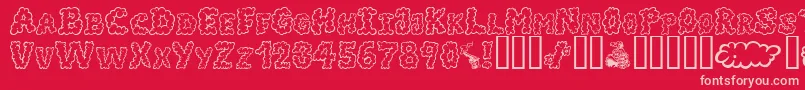 AlphaSmoke Font – Pink Fonts on Red Background