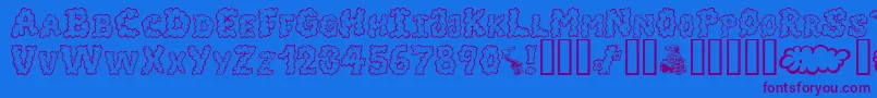 AlphaSmoke-Schriftart – Violette Schriften auf blauem Hintergrund