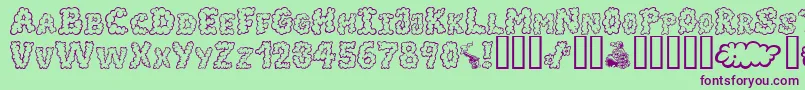 AlphaSmoke Font – Purple Fonts on Green Background