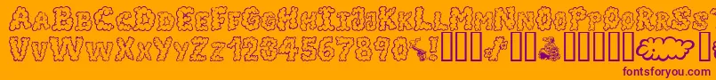 AlphaSmoke Font – Purple Fonts on Orange Background