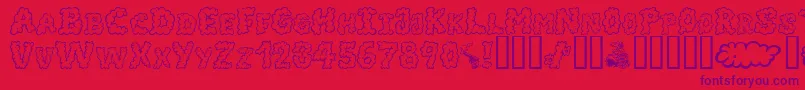 AlphaSmoke-Schriftart – Violette Schriften auf rotem Hintergrund