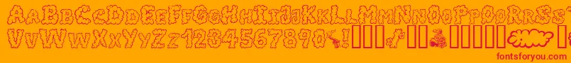 AlphaSmoke Font – Red Fonts on Orange Background
