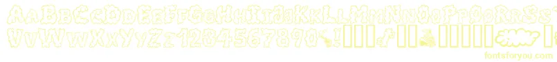 AlphaSmoke Font – Yellow Fonts on White Background