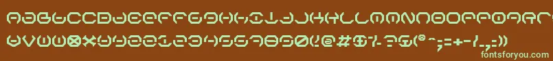 フォントAlphav2 – 緑色の文字が茶色の背景にあります。