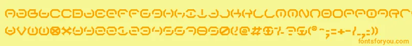 フォントAlphav2 – オレンジの文字が黄色の背景にあります。