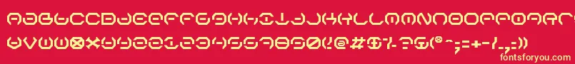 フォントAlphav2 – 黄色の文字、赤い背景