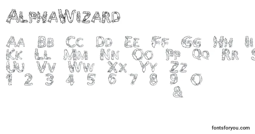 Czcionka AlphaWizard (119276) – alfabet, cyfry, specjalne znaki