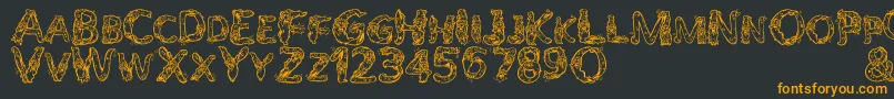 AlphaWizard-fontti – oranssit fontit mustalla taustalla