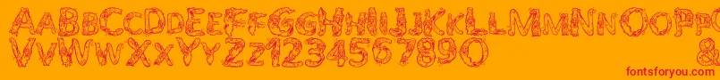 AlphaWizard Font – Red Fonts on Orange Background