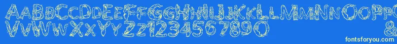 AlphaWizard Font – Yellow Fonts on Blue Background