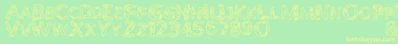 AlphaWizard Font – Yellow Fonts on Green Background