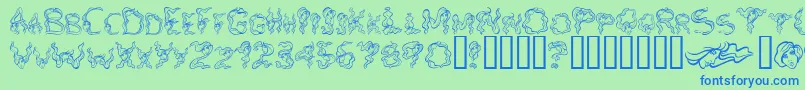 Lisätietoja AlphaWomanHair-fontista AlphaWomanHair-fontti – siniset fontit vihreällä taustalla