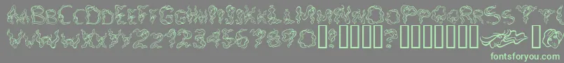 AlphaWomanHair-Schriftart – Grüne Schriften auf grauem Hintergrund