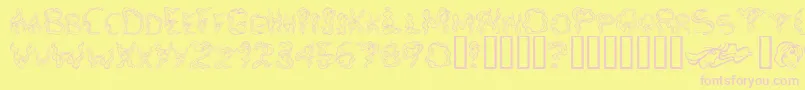 AlphaWomanHair Font – Pink Fonts on Yellow Background