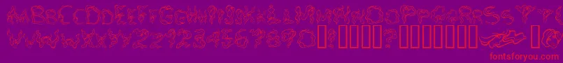 AlphaWomanHair Font – Red Fonts on Purple Background