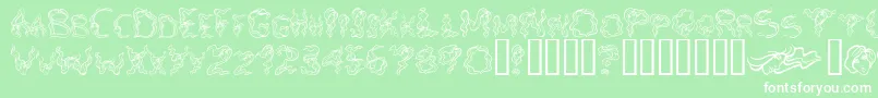 AlphaWomanHair Font – White Fonts on Green Background