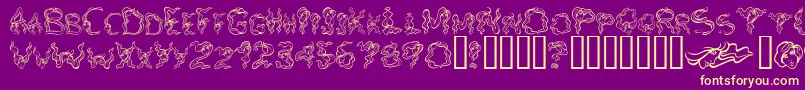 AlphaWomanHair Font – Yellow Fonts on Purple Background