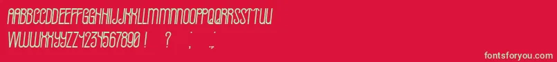 フォントAlready BookItalic – 赤い背景に緑の文字